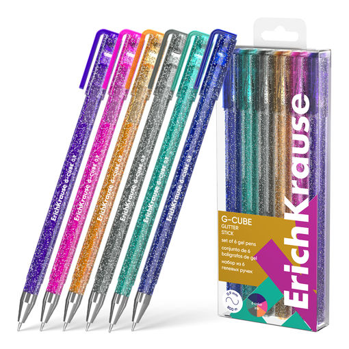 Picture of EK PARADISE STICK GEL PENS GLITTER 6 PACK